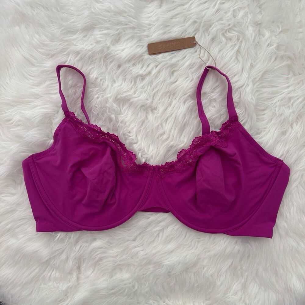Skims Fits Everybody Lace Underwire Bra Lollipop Size 46DD